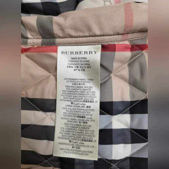 Burberry Quilted Double-Breasted Olive Trench Coat - Picture 8 of 8